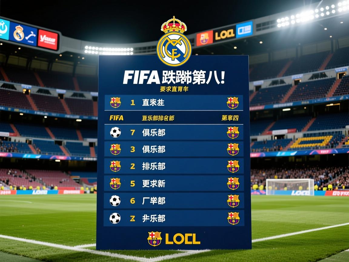 皇马跌至第八！FIFA俱乐部排名更新，巴萨第四，